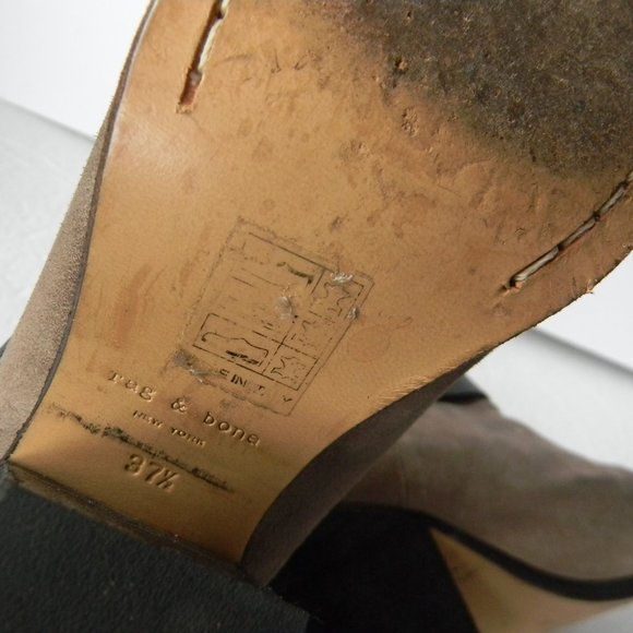 RAG & BONE HARROW LEATHER TAN BROWN ANKLE BOOTS SZ 37.5 - Picture 6 of 6